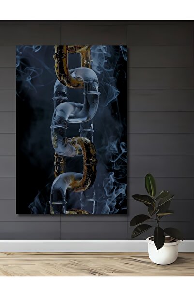 Teona Ahşap Tablou decorativ din lemn cu aspect de lanț de gheață, artă modernă