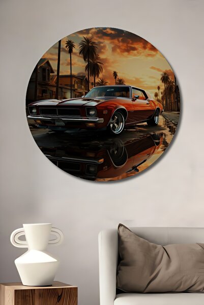 Teona Ahşap Pictură decorativă rotundă pe perete, cu aspect de lemn, în stil ...