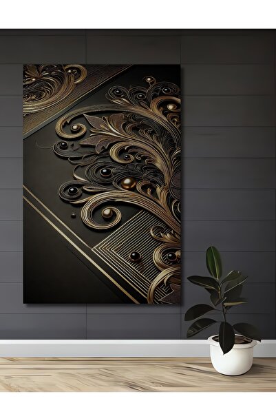 Teona Ahşap Masă decorativă din lemn, aurită, stil baroc cu model