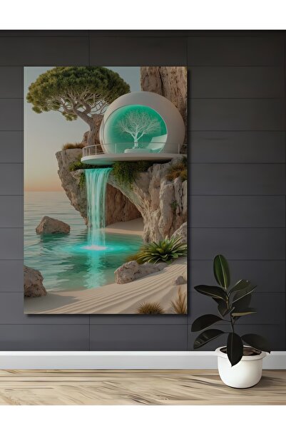 Teona Ahşap Pictură decorativă din lemn Cascada Eternă Liniște Sfântă