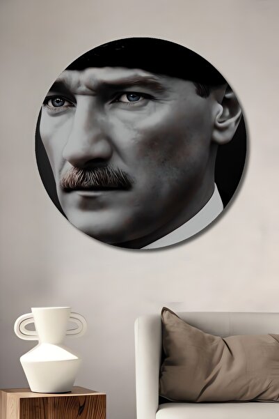 Teona Ahşap Pictură decorativă rotundă de perete din lemn, cu aspect de desen...