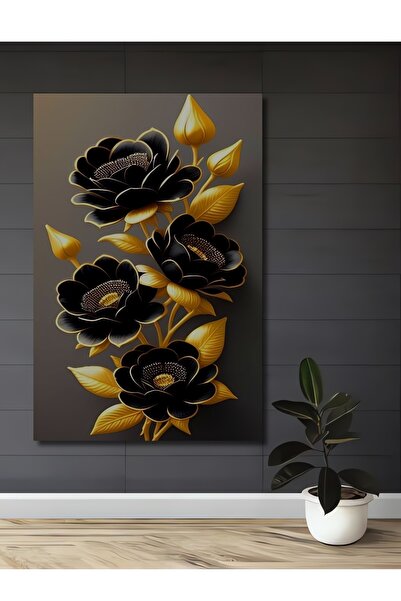 Teona Ahşap Tablou decorativ din lemn cu aspect de pictură în ulei, cu flori ...