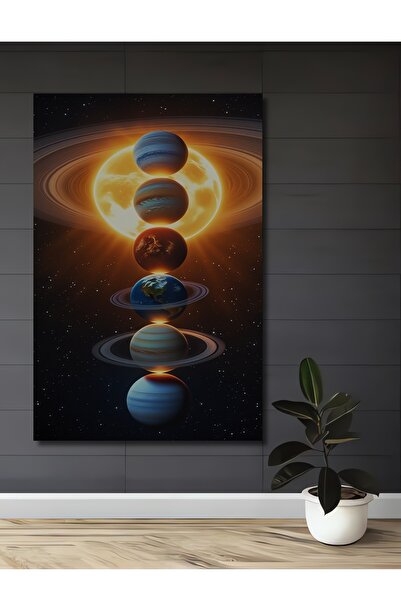 Teona Ahşap Sistemul Solar Planetele Vopsea în ulei Aspect pictură decorativă...