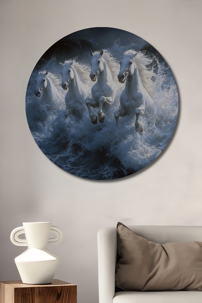 Teona Ahşap Pictură decorativă din lemn cu aspect de pictură în ulei, cu patr...