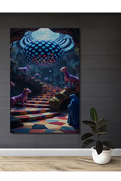 Teona Ahşap Tablou artistic Palatul Misterios plin de girafe și zebre colorate