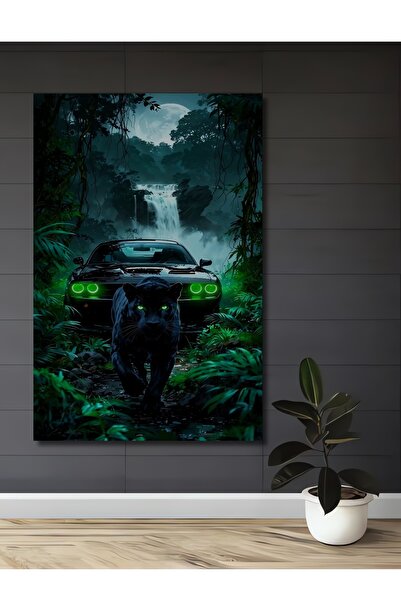 Teona Ahşap Misteriosul Domnitor al Pădurii, Pantera Neagră, Tablou decorativ...