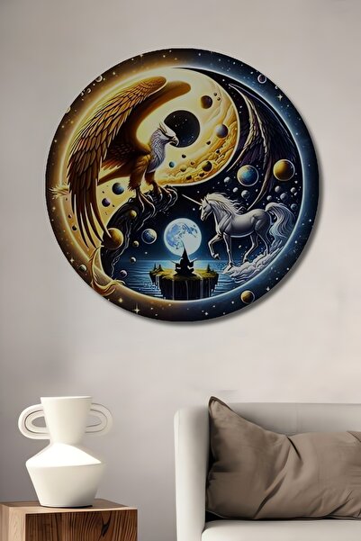 Teona Ahşap Pictură decorativă din lemn cu aspect de pictură în ulei cu vultu...