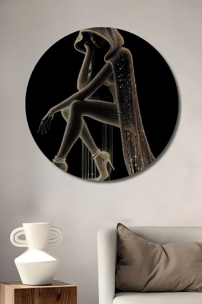 Teona Ahşap Figură de femeie strălucitoare, pictură în ulei, aspect din lemn,...