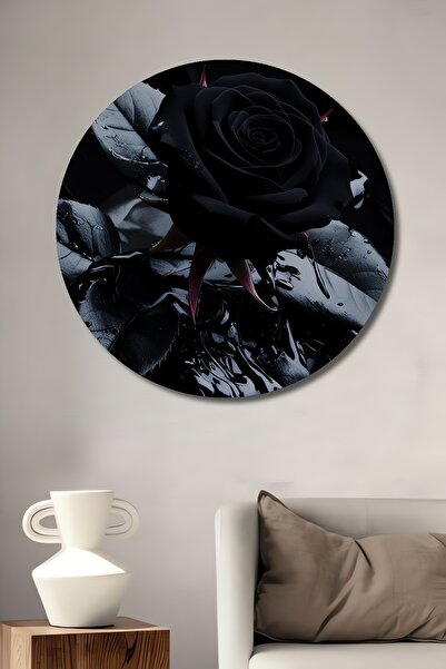 Teona Ahşap Pictură decorativă pe lemn cu aspect de ulei de trandafir negru, ...