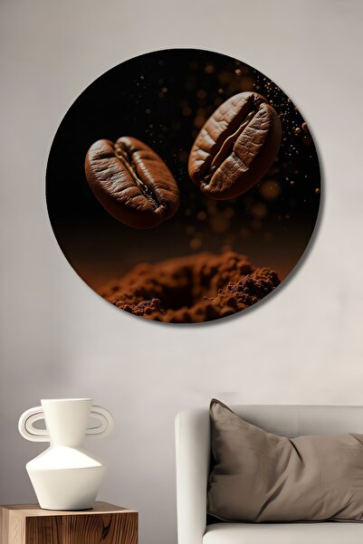 Teona Ahşap Pictură decorativă din lemn cu aspect de ulei, cu boabe de cafea,...