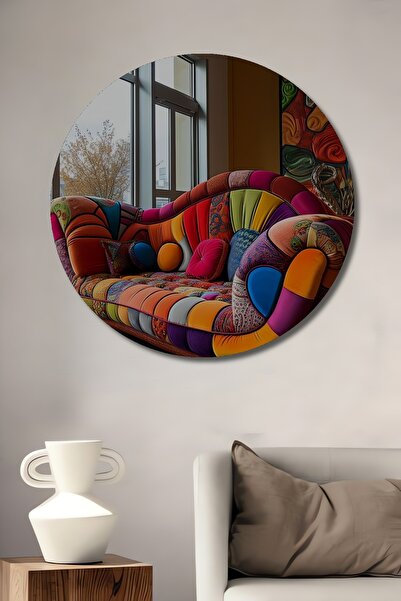 Teona Ahşap Tablou decorativ din lemn cu aspect acuarelă, colorat, cu model p...