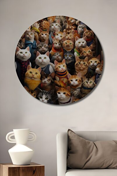 Teona Ahşap Ελαιογραφία με θέμα το τρένο της γάτας, Ξύλινο διακοσμητικό πίνακ...