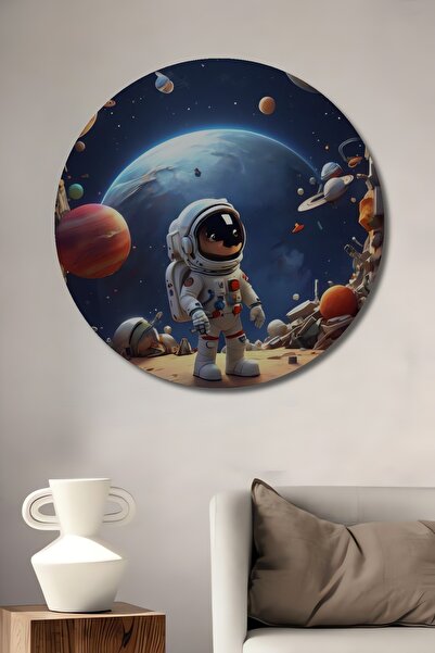 Teona Ahşap Pictură decorativă din lemn cu astronaut drăguț, aventură în gala...