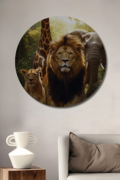 Teona Ahşap Lion's Peak Forest Safari Pictură în ulei Aspect decorativ Pictur...