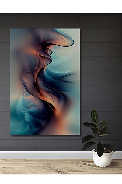 Teona Ahşap Forme fluide abstracte, aspect de acuarelă, pictură decorativă pe...