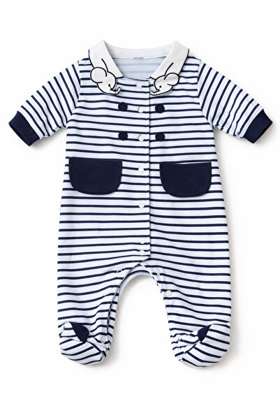 LUMMY BABY Baby Romper Striped Long Sleeve Cotton Romper