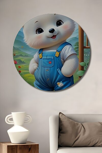 Teona Ahşap Ursuleț drăguț imprimare digitală Tablou decorativ din lemn cu as...