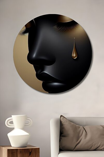 Teona Ahşap Pictură decorativă rotundă de perete din lemn, cu design de artă ...