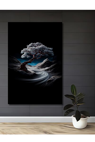 Teona Ahşap Visul de iarnă Peisaj cu copaci și pârâu Tablou decorativ din lem...