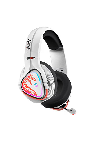 Bloody Căști de gaming A4TECH MR720 Naraka, RGB, Bluetooth + USB, Alb