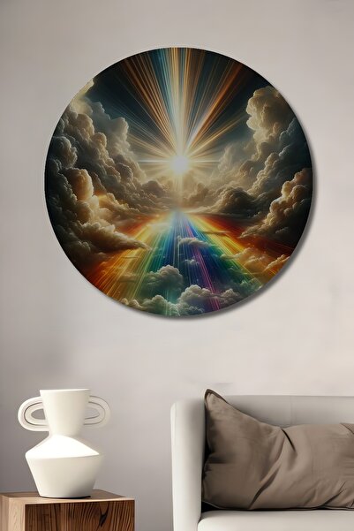 Teona Ahşap Pictură decorativă din lemn Calea Luminii Cerești Pictură rotundă...