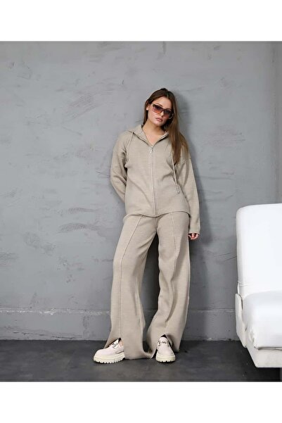 REDMİNA fashion Sporty Cut Hooded Knitwear Set