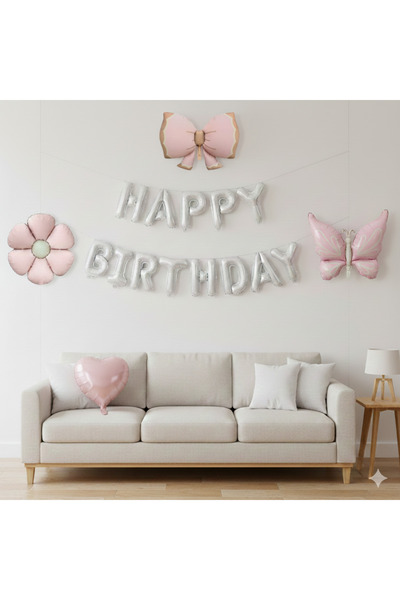 ÇITIPITISTORE Kelebek fiyonk papatya happy birthday folyo set