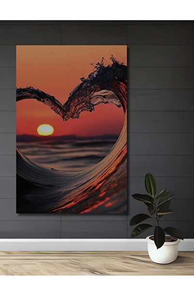 Teona Ahşap Tablou decorativ din lemn cu aspect de pictură în ulei, cu valuri...