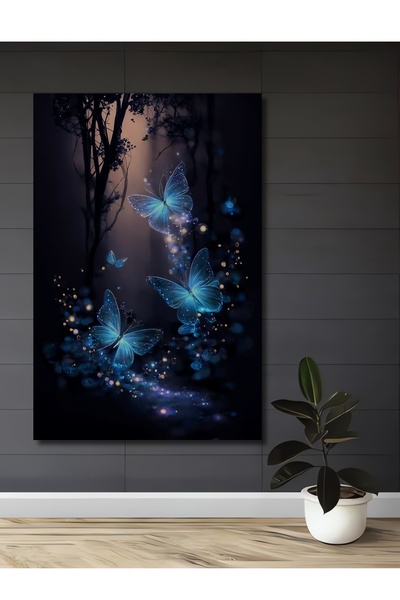 Teona Ahşap Tablou decorativ din lemn cu aspect de pictură în ulei Pădurea Fl...