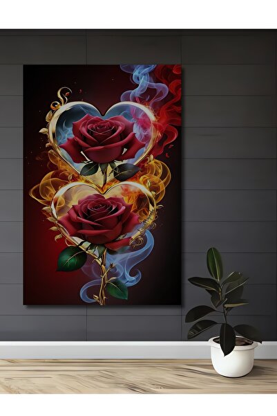 Teona Ahşap Masă decorativă din lemn cu flacără și fum al iubirii, cu două in...