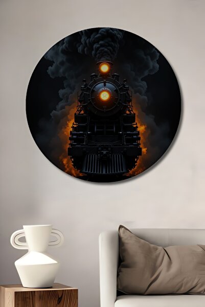 Teona Ahşap Trenul cu aburi, imprimare artistică, pictură în ulei, aspect dec...