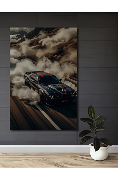 Teona Ahşap Pictură decorativă din lemn cu mașină sport Dragon Fire