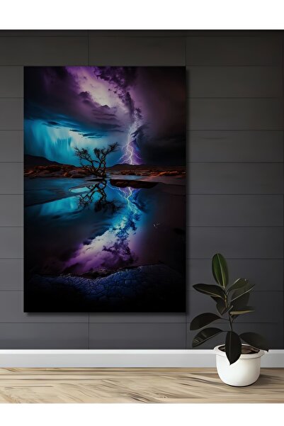 Teona Ahşap Tablou decorativ din lemn cu aspect de arbore de furtună, pictat ...