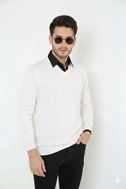 IVORA WEAR Men's V-Neck Knitwear Sweater Soft Textured Cotton Fine Weaving, L...