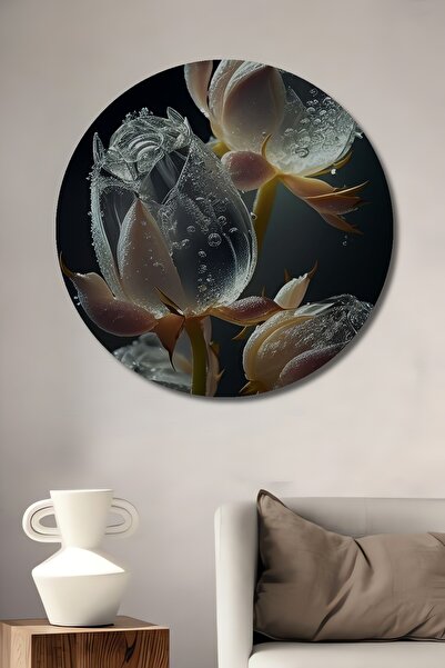 Teona Ahşap Pictură decorativă din lemn de artă modernă cu trandafir de sticl...