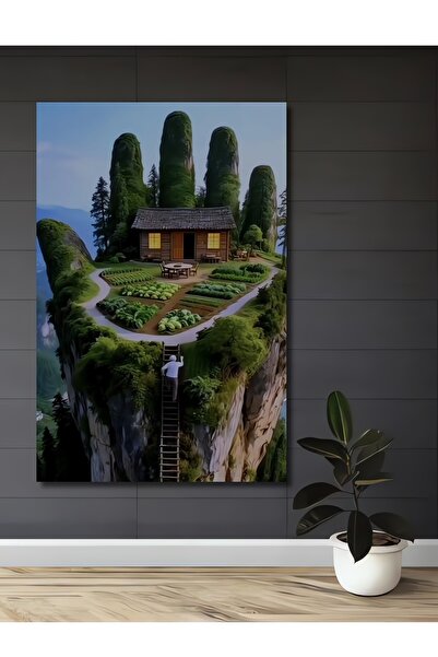 Teona Ahşap Tablou decorativ din lemn cu aspect de pictură în ulei, cu temati...