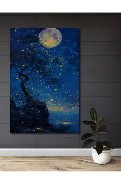 Teona Ahşap Lumini magice de lună plină pentru copaci, pictură decorativă pe ...