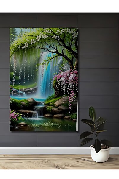 Teona Ahşap Pictură decorativă pe lemn cu aspect de pictură în ulei, cu peisa...