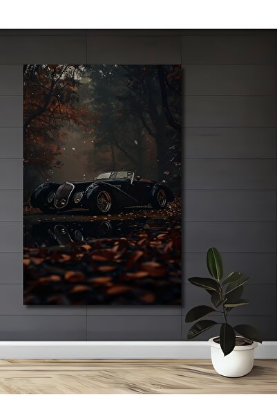 Teona Ahşap Mașină clasică decapotabilă, pictură în ulei cu aspect de pădure ...