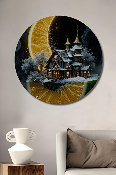 Teona Ahşap Pictură decorativă din lemn pentru casă, cu ursuleț de lămâie mag...