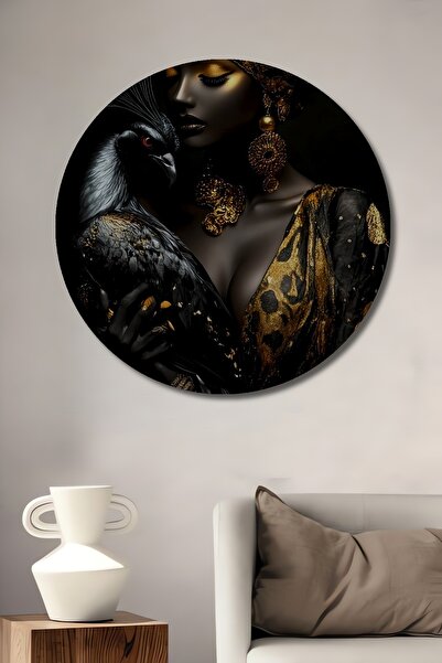 Teona Ahşap Tablou decorativ din lemn cu aspect de pictură în ulei cu figură ...