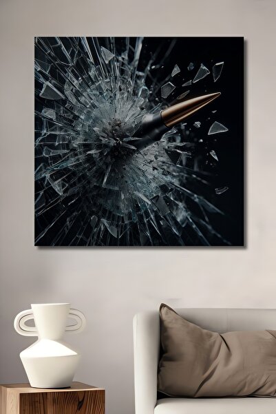 Teona Ahşap Tablou decorativ din lemn cu efect de sticlă spartă și aspect de ...
