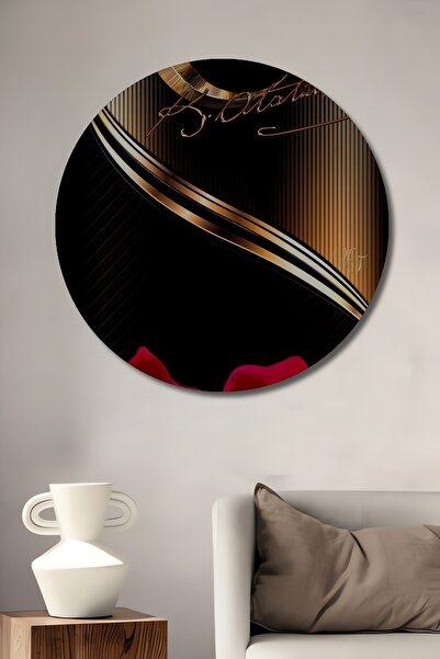 Teona Ahşap Pictură decorativă pe lemn cu semnătura Ataturk și steaua lunii, ...