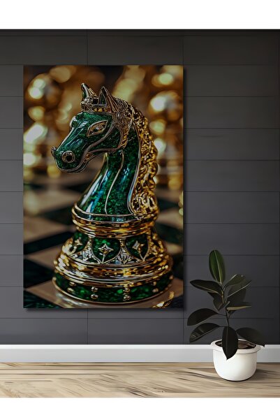 Teona Ahşap Tablă de șah de lux Green Horse Stone, masă decorativă din lemn