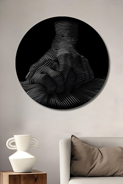 Teona Ahşap Îmbinarea a două mâini, artă în linii alb-negru, pictură decorati...