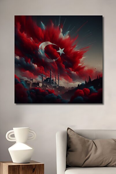 Teona Ahşap Tablou decorativ din lemn cu artă abstractă, cu aspect de steag t...