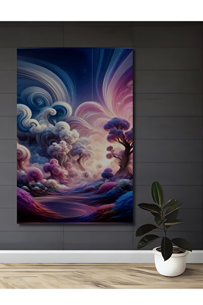 Teona Ahşap Tablou decorativ din lemn cu aspect de acuarelă din lumea viselor...