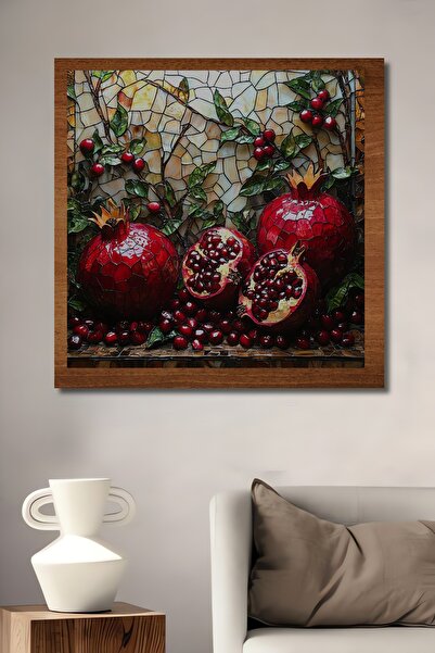 Teona Ahşap Kırmızı Nar Sanat Ev,Antre,Salon,Ofis,Mutfak,Yatak Odası Tablosu ...
