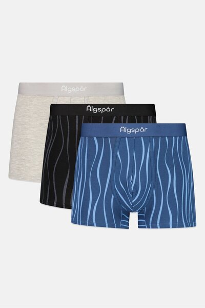 Algspar Men 3 Pieces Brand Logo Trunks, Multicolor