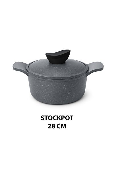 Jewel 28cm Nonstick Stockpot – Dark Grey Marble Granite Coating, Home & Famil...